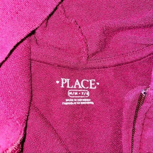 Children’s Place Burgundy Zip-up Hooded Jacket Size M 7-8‎ - Picture 7 of 7